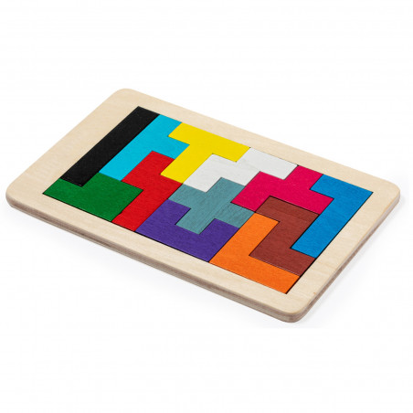 Puzzle tetris en bois personnalisé pour communion avec sac