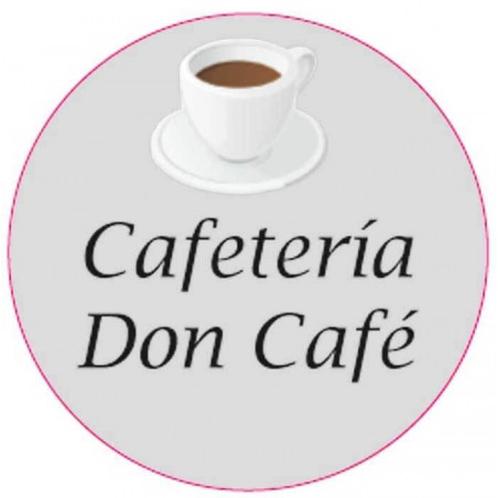Adhésif personnalisé de 3 cm pour les entreprises avec un design de tasse de café et un fond transparent