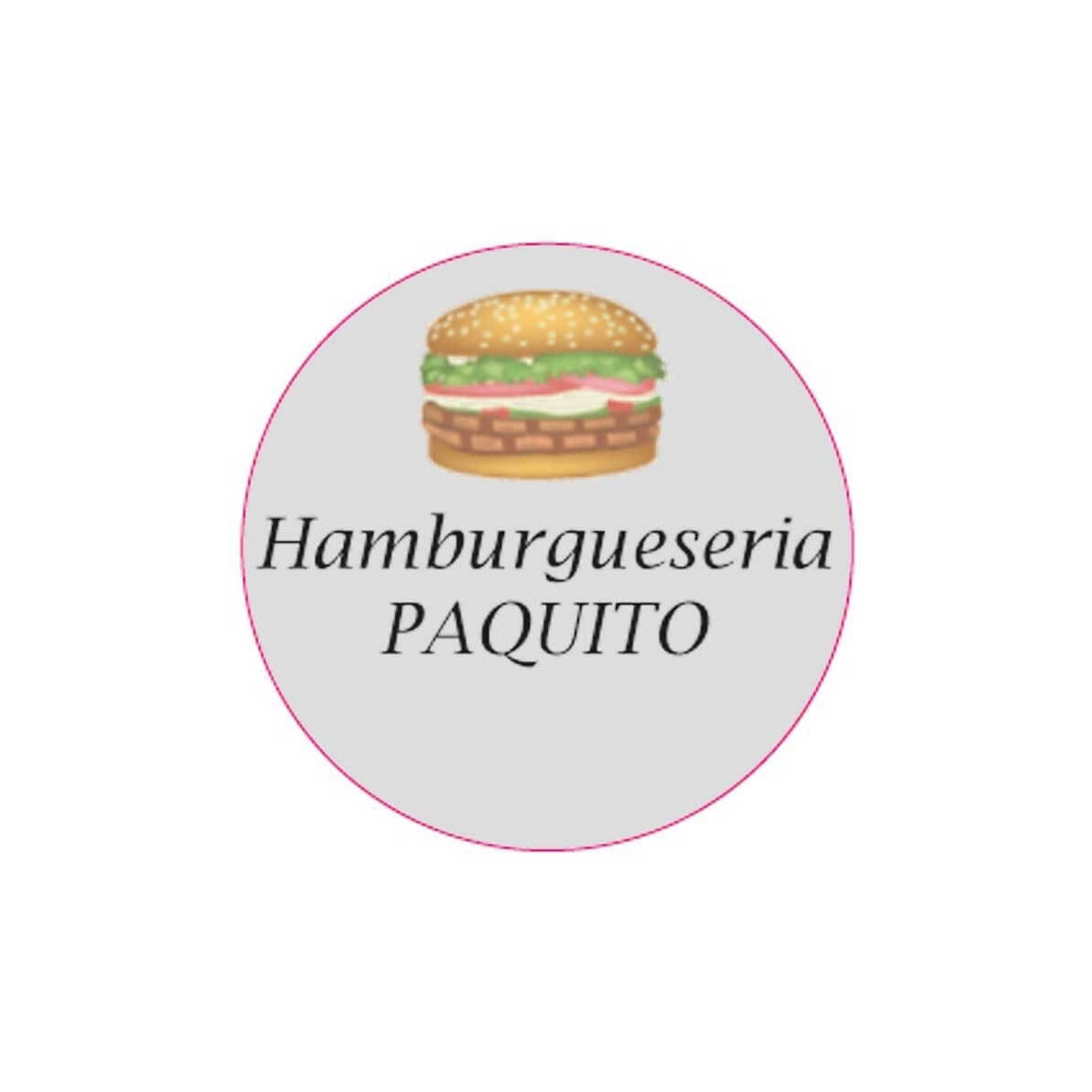 Adhésif personnalisé entreprise avec design de hamburger de 3 cm et fond transparent