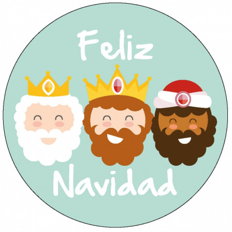 Adhésif rois mages joyeux noël pour articles de noël 3 cm