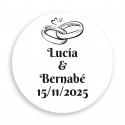 Adhésif personnalisé de 3 cm pour mariages