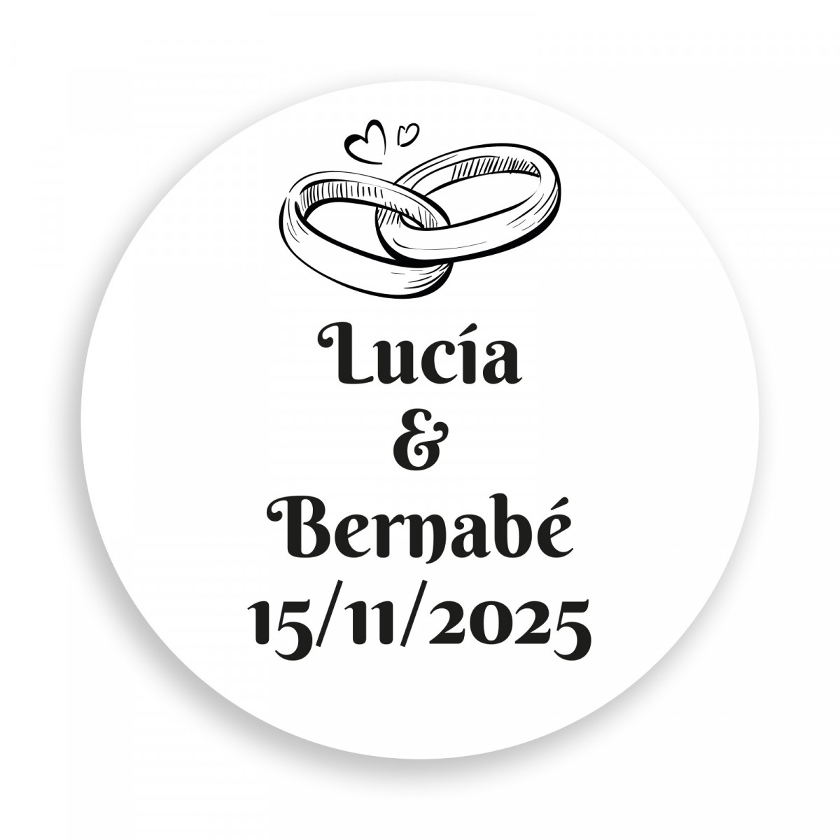 Adhésif personnalisé de 3 cm pour mariages