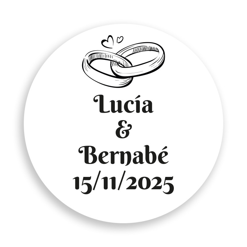 Adhésif personnalisé de 3 cm pour mariages