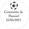 Adhésif personnalisé football 3cm pour communion baptême anniversaire et entreprise