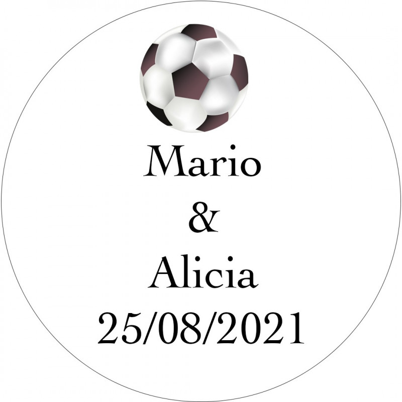 Adhésif personnalisé mariage football 3cm