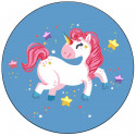 Autocollant licorne pour anniversaires et événements 3 cm