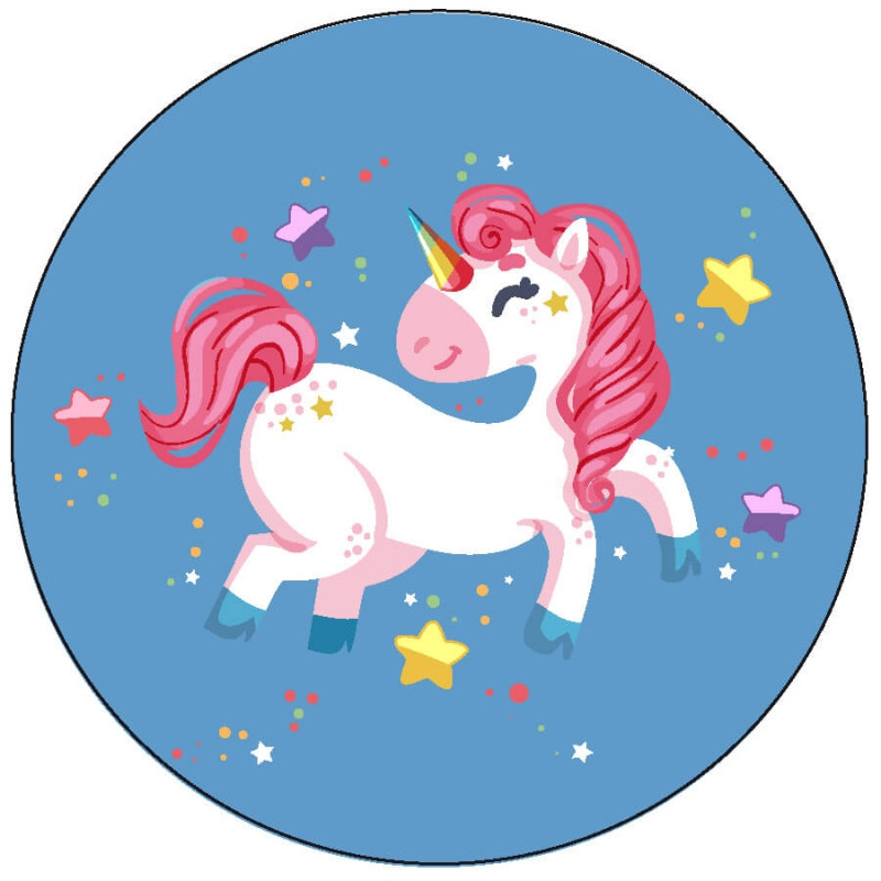 Autocollant licorne pour anniversaires et événements 3 cm