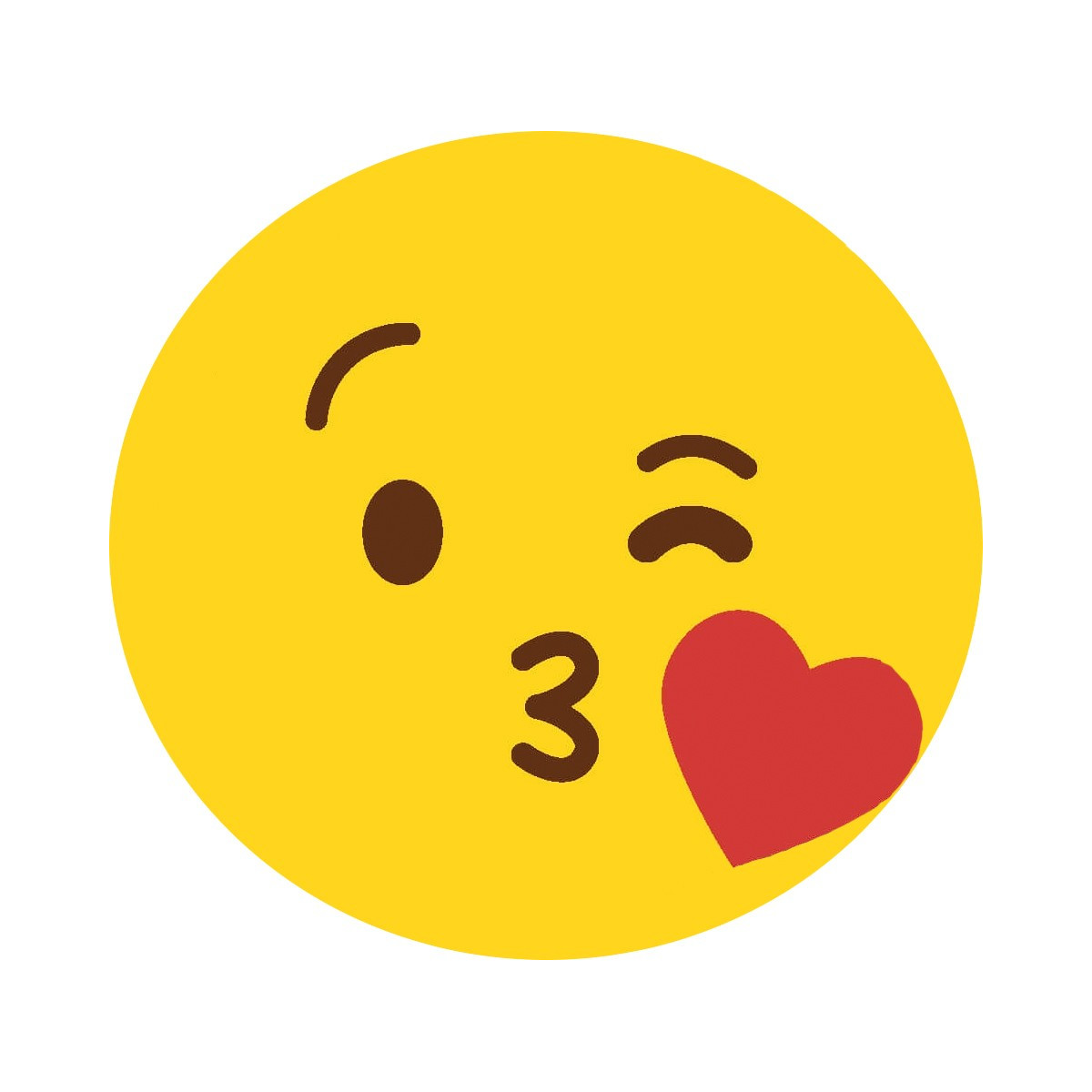 Adhésif emoji bisou cœur 3 cm