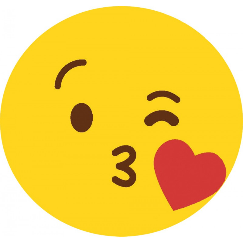 Adhésif emoji bisou cœur 3 cm