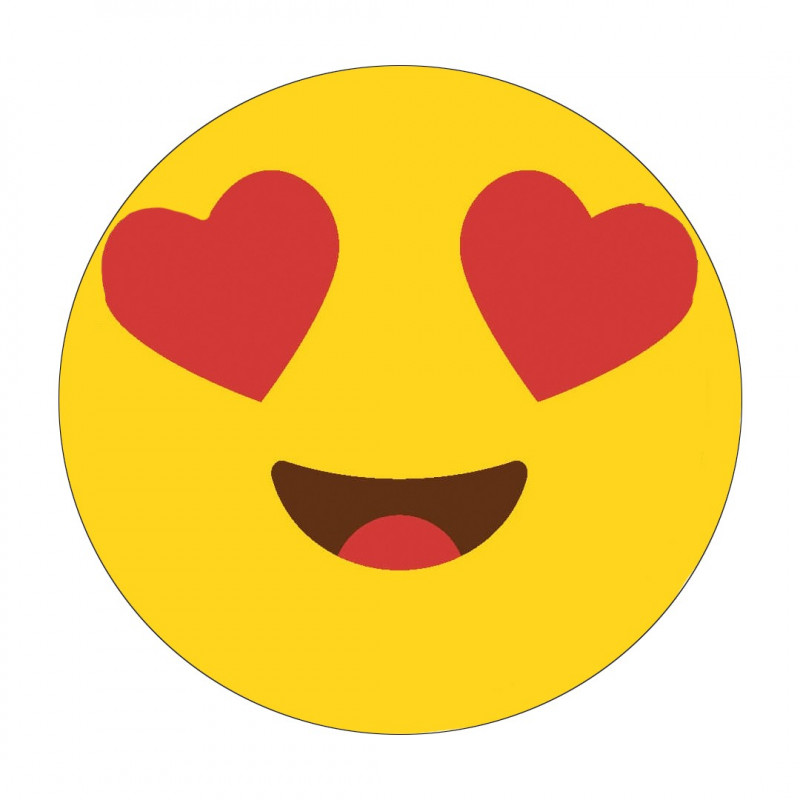 Adhésif emoji yeux cœur 3 cm