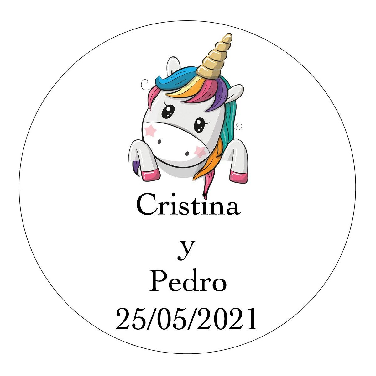 Adhésif 3 cm licorne pour mariage