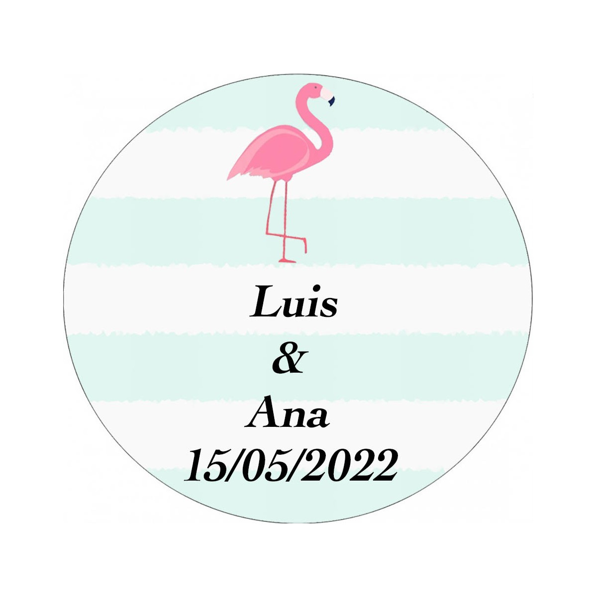 Adhésif flamant rose personnalisé pour les mariages