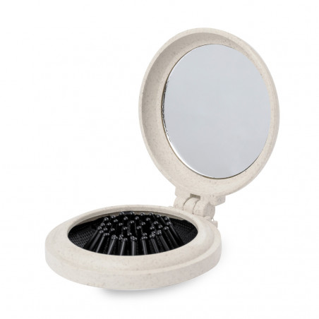 Miroir avec brosse pliable et autocollant personnalisé pour les détails