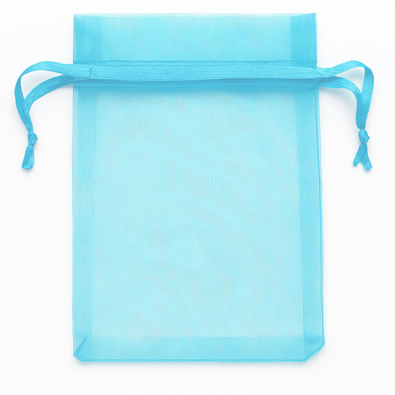 Sachet organza turquoise 9 x 15 Sachet organza turquoise 9 x 15