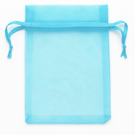 Sachet organza turquoise 9 x 15