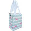Pack détail de mariage avec porte monnaie stylo rouge à lèvres miroir personnalisé et boîte au design de flamants roses.