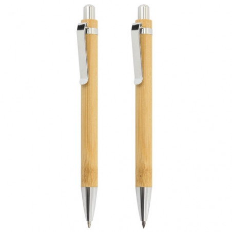 Stylo et crayon infini en bambou dans une boîte personnalisée