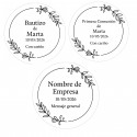 Adhésif personnalisé élégant avec un design floral transparent de 5 cm