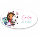 Livre de coloriage avec autocollants et crayons de couleur personnalisé avec un autocollant gabby chat