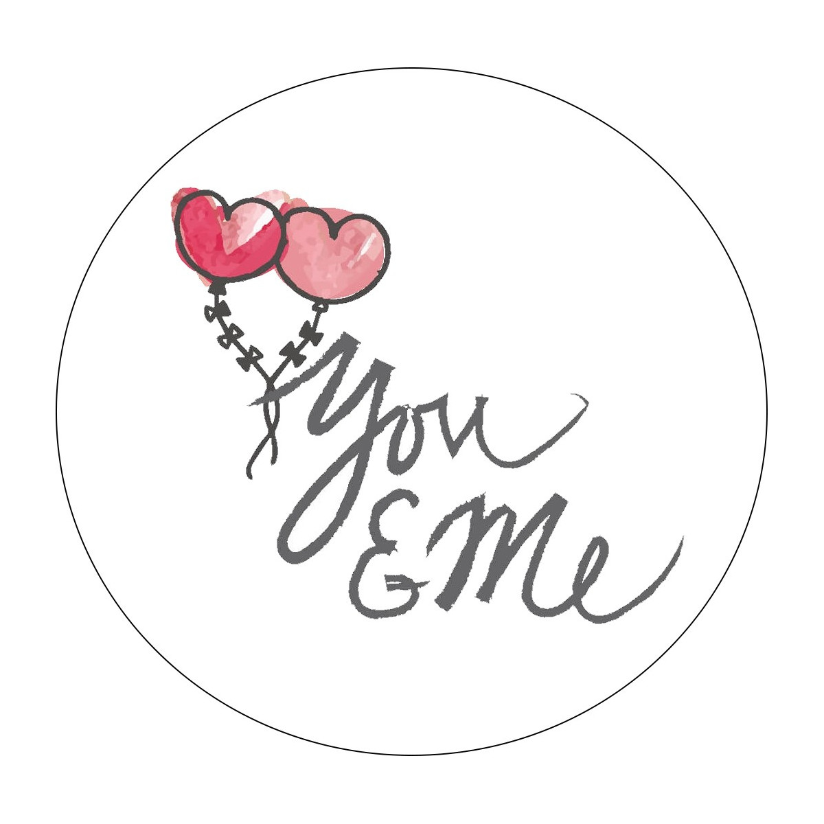 étiquette adhésive 5cm fond transparent you & me
