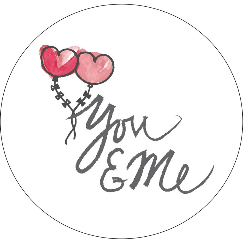 étiquette adhésive 5cm fond transparent you & me