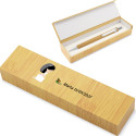 Stylo en bambou personnalisé avec boîte et autocollants