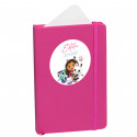 Cahier fuchsia personnalisé avec autocollant de gabby de 5 cm
