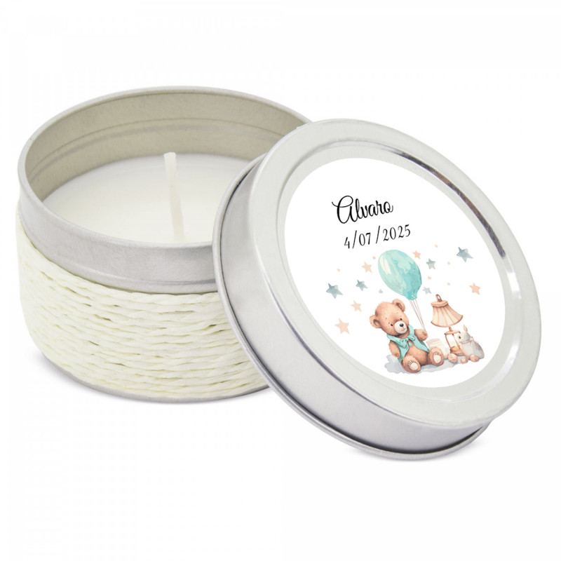Bougie parfumée personnalisée pour cadeaux de baptême