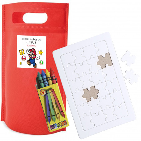 Puzzle à peindre avec sac et adhésif super mario pour détails d anniversaire