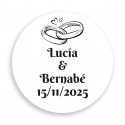 étiquette autocollante personnalisée pour mariage 5cm