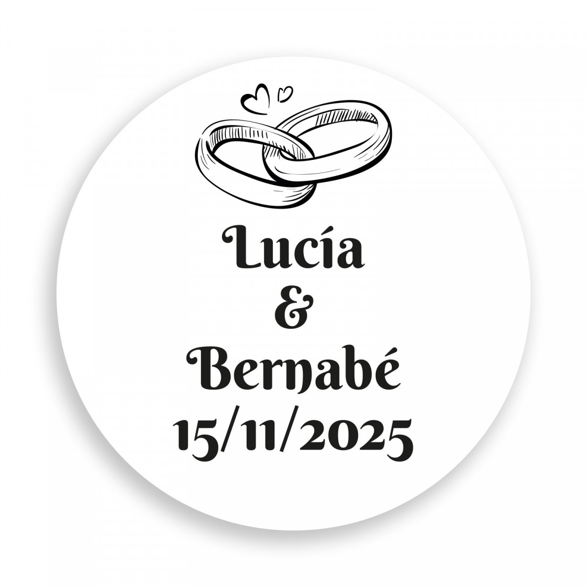 étiquette autocollante personnalisée pour mariage 5cm