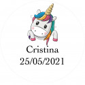 étiquette adhésive personnalisée licorne 5cm