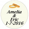 étiquette adhésive transparente de mariage 5 cm