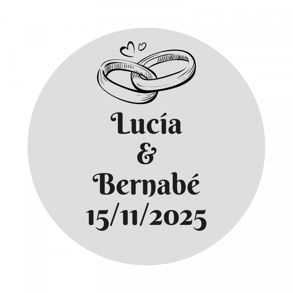 étiquettes adhésives personnalisées pour mariage transparentes de 5 cm