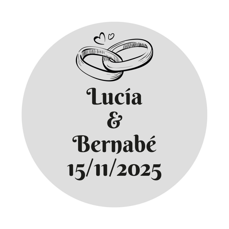 étiquettes adhésives personnalisées pour mariage transparentes de 5 cm