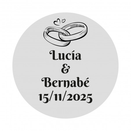 étiquettes adhésives personnalisées pour mariage transparentes de 5 cm