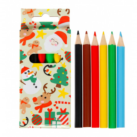 Crayons de Noël colorés pour colorier