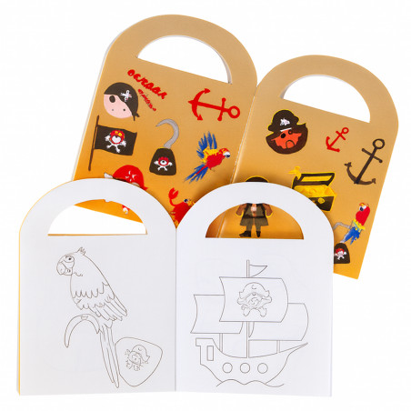 Livre de pirates à colorier avec des autocollants