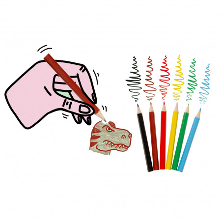 Détails pour enfants scolaires crayons de couleur petits