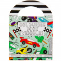 Livre de coloriage avec autocollants de véhicules de course