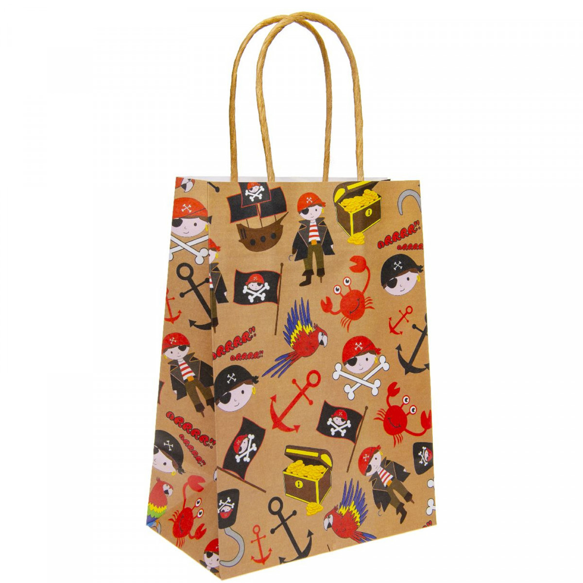 Sac en papier avec des dessins de pirates