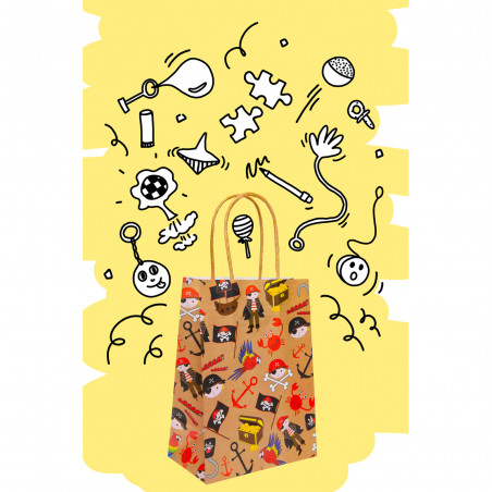Sac en papier avec des dessins de pirates