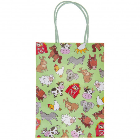 Sac en Papier avec Animaux de Ferme