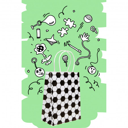 Sac en papier pour fêtes sur le thème du football