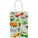 Sac en papier avec véhicules de course