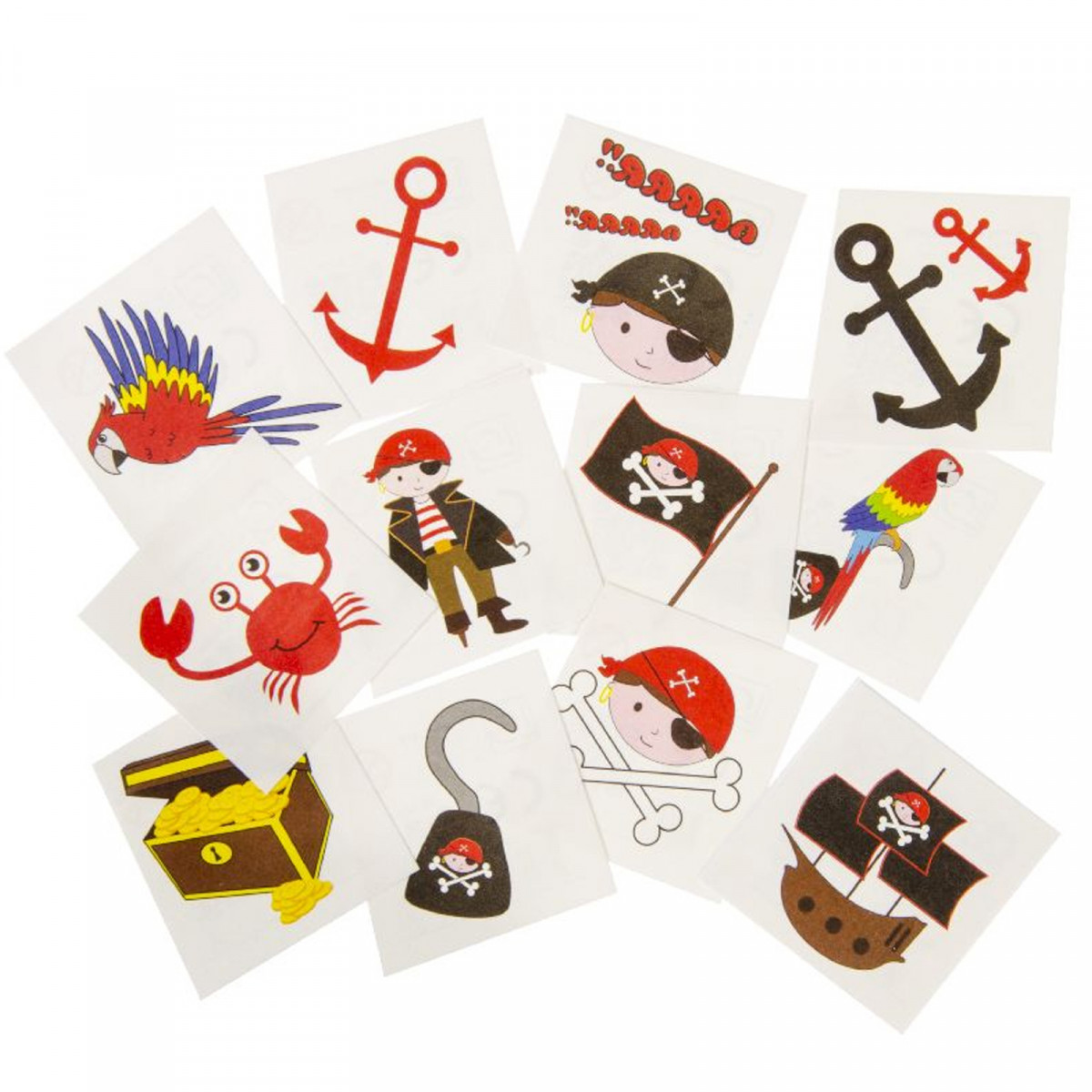 Cadeaux Amusants Enfants Tatouages Pirates Pack 12 Unités