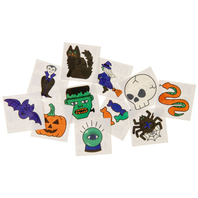 Tattoos pour Halloween Pack 12 Unités