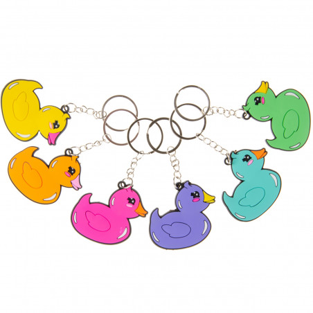 Porte-clés en forme de canard coloré