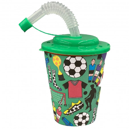 Détails du Football Verre Réutilisable avec Paille