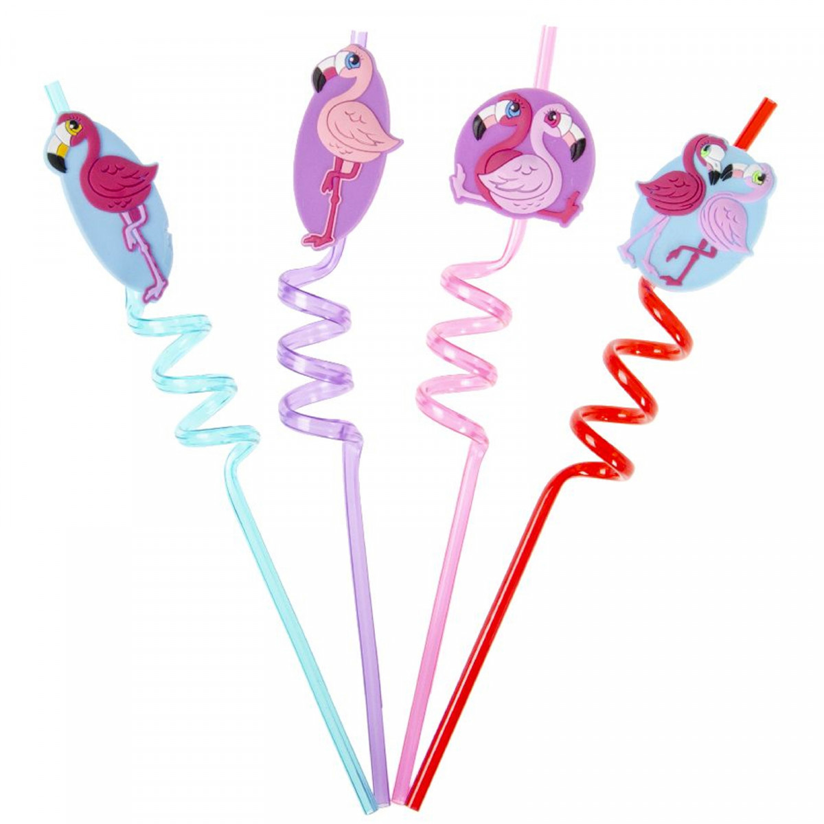 Détails Flamants Paille en Spirale Réutilisable